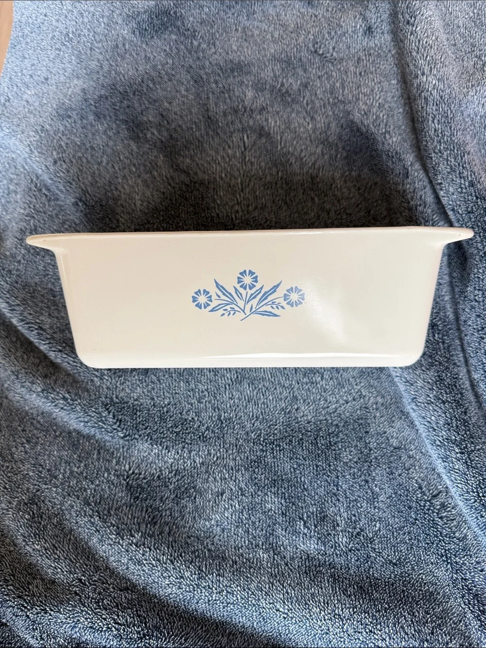 Corningware Loaf Pan with Blue Floral Accent